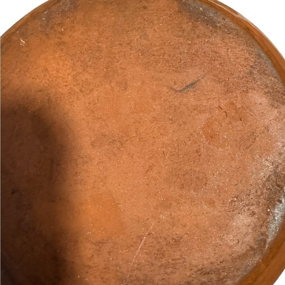 Terracotta Clay Bowl with Handles for Cook Mexican Partially Glazed Signed - Picture 9 of 9